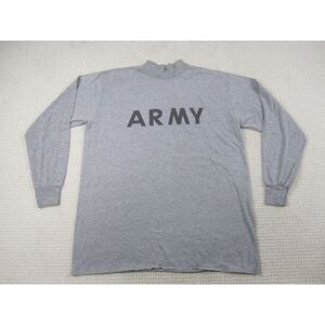 Army Shirt Adult L/XL Gray Long Sleeve‎ Physical Fitness Mock Turtle Neck